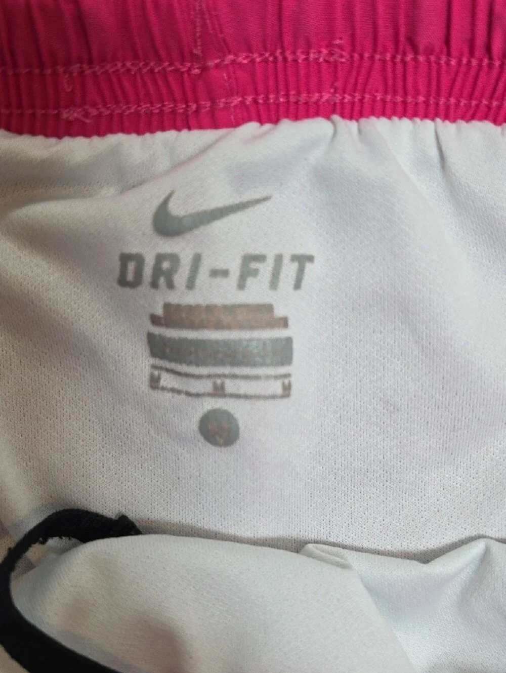 Nike Girls Bright Pink Running Shorts with Black Trim